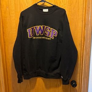 Champion Black and Purple UWSP Crewneck Sweater
